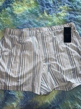 VRST White and Blue Striped Athletic Men’s Shorts 5” inseam